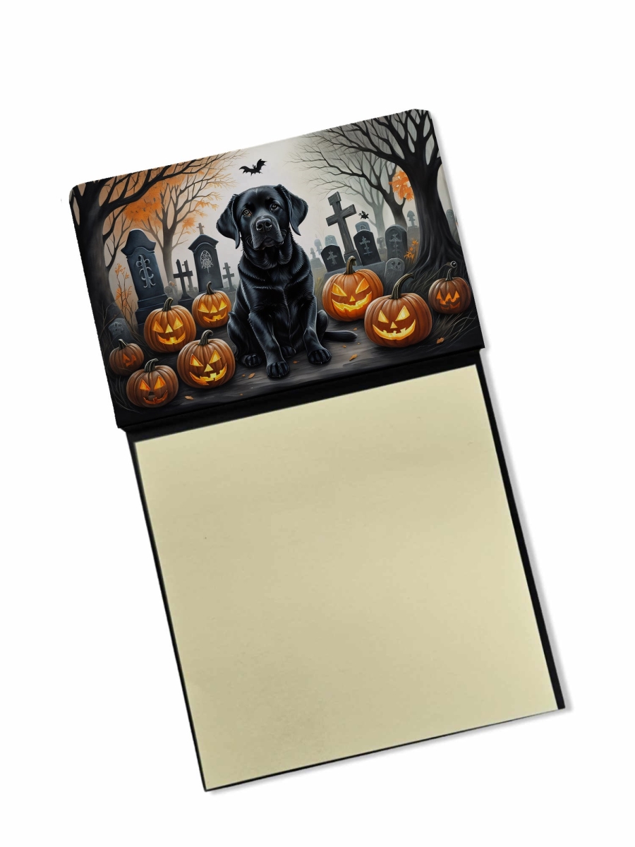 DAC2016SN 5.25 x 3.25 in. Black Labrador Retriever Spooky Halloween Sticky Note Holder