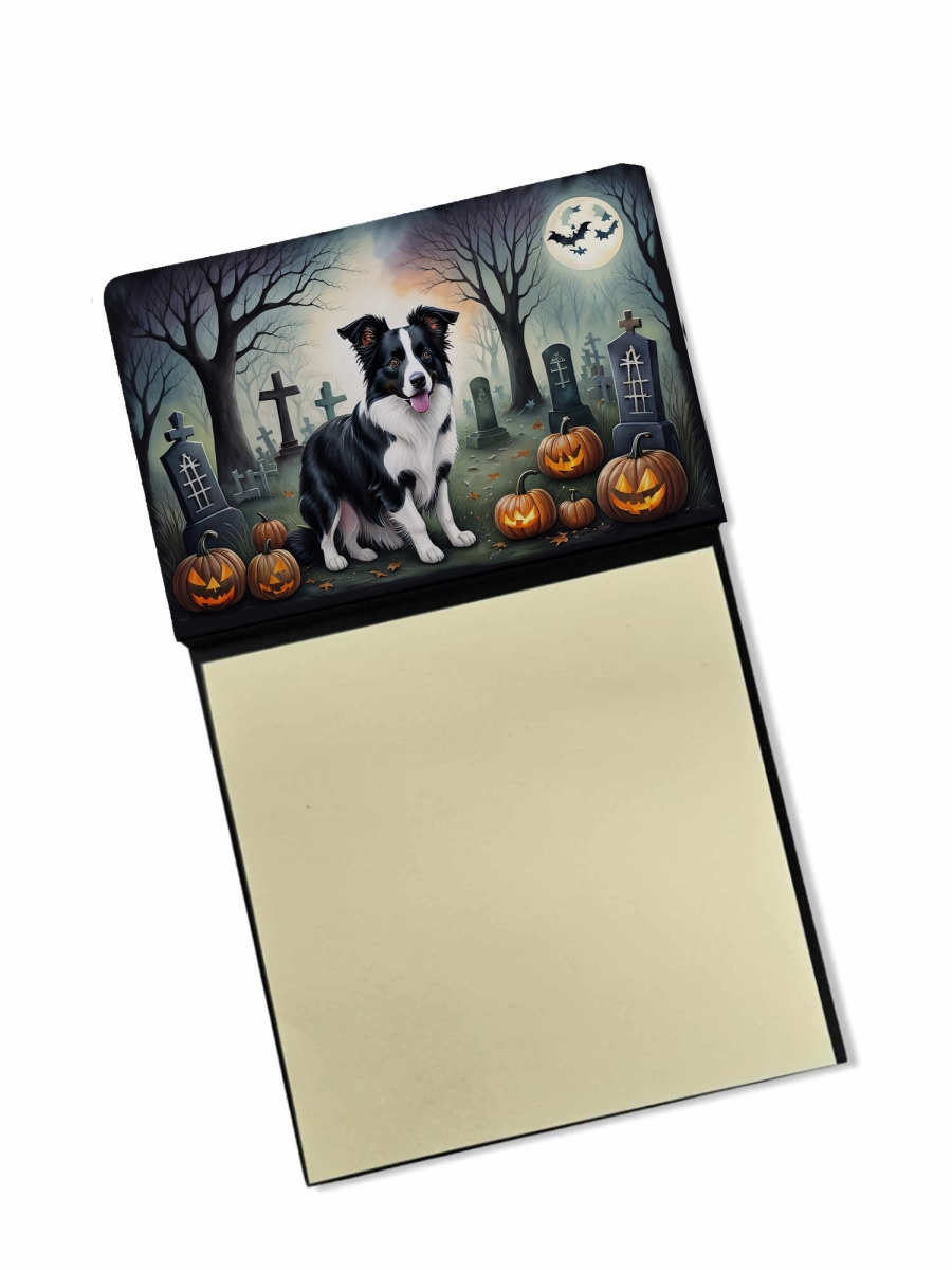 DAC2018SN 5.25 x 3.25 in. Border Collie Spooky Halloween Sticky Note Holder