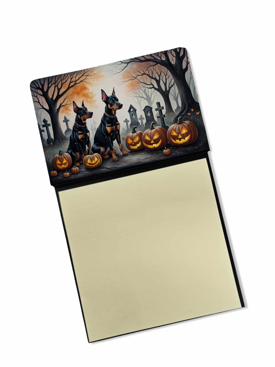 DAC2038SN 5.25 x 3.25 in. Doberman Pinscher Spooky Halloween Sticky Note Holder