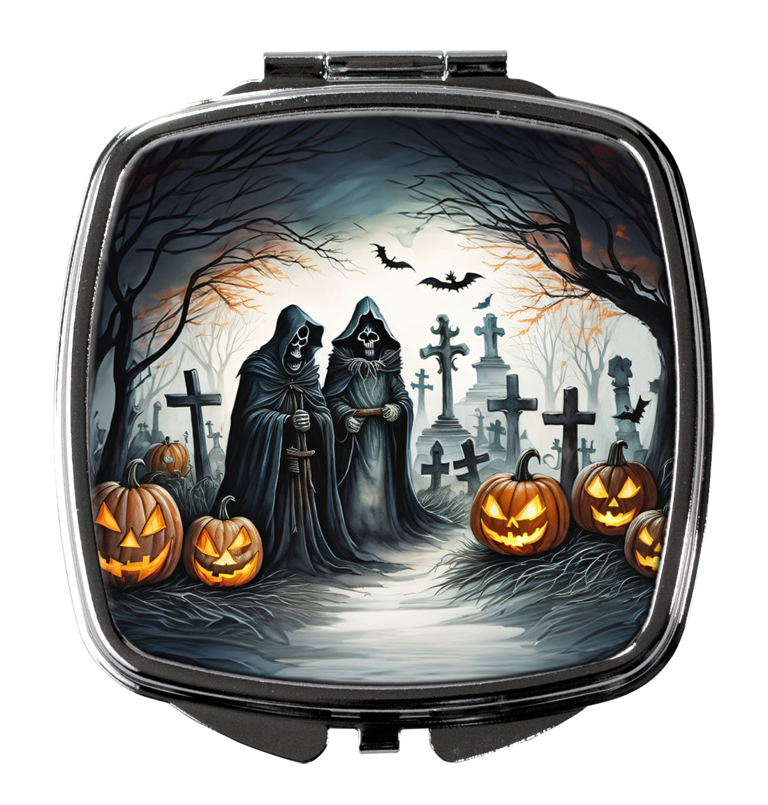 3 x 2.75 in. The Grim Reaper Spooky Halloween Compact Mirror