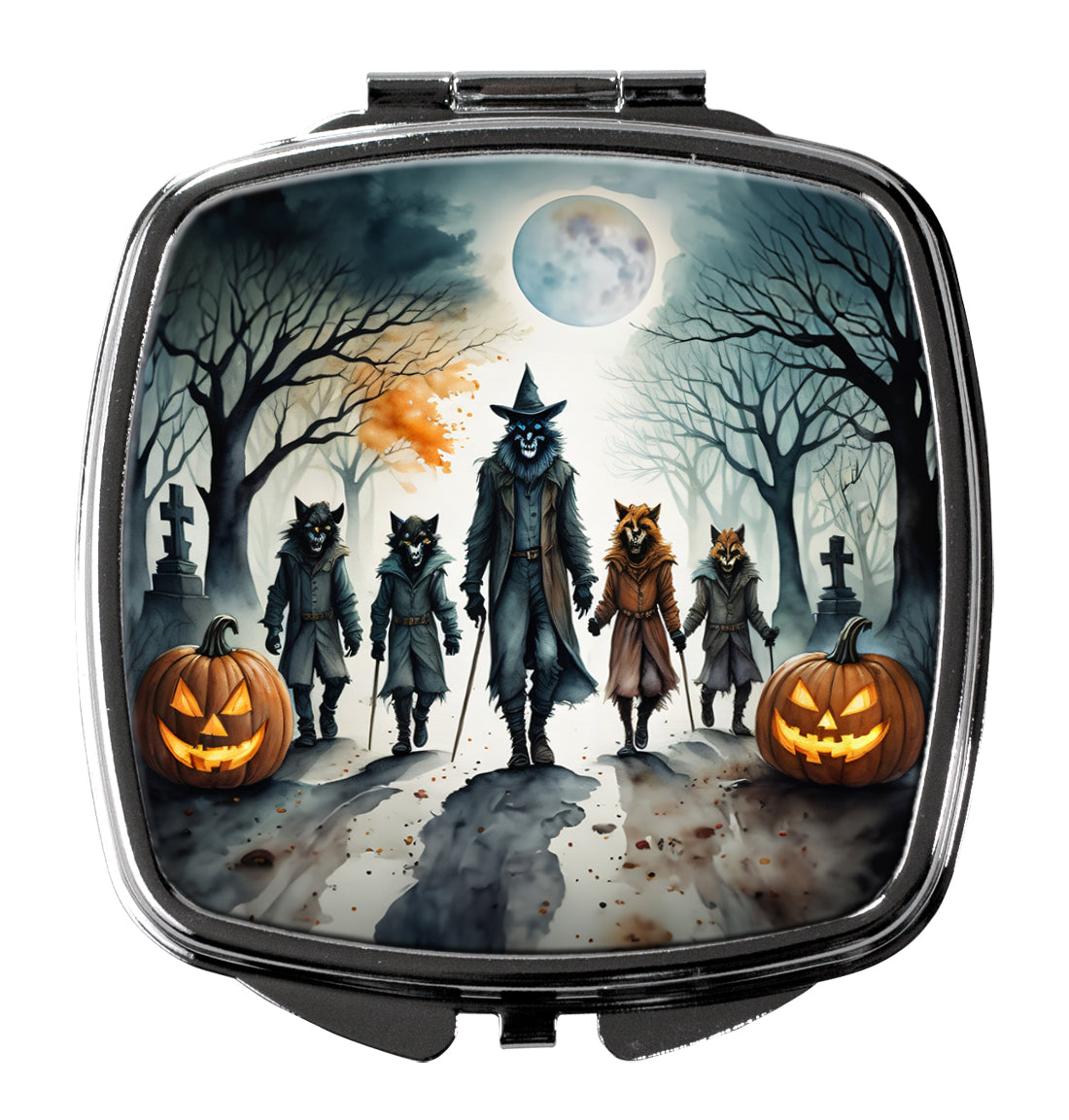 3 x 2.75 in. Werewolves Spooky Halloween Compact Mirror