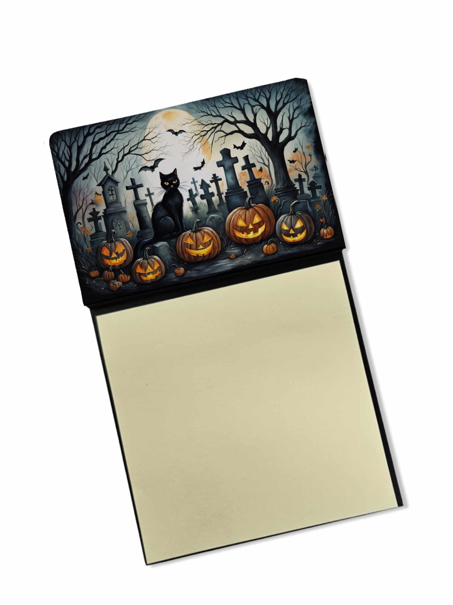 DAC2223SN 5.25 x 3.25 in. Black Cat Spooky Halloween Sticky Note Holder