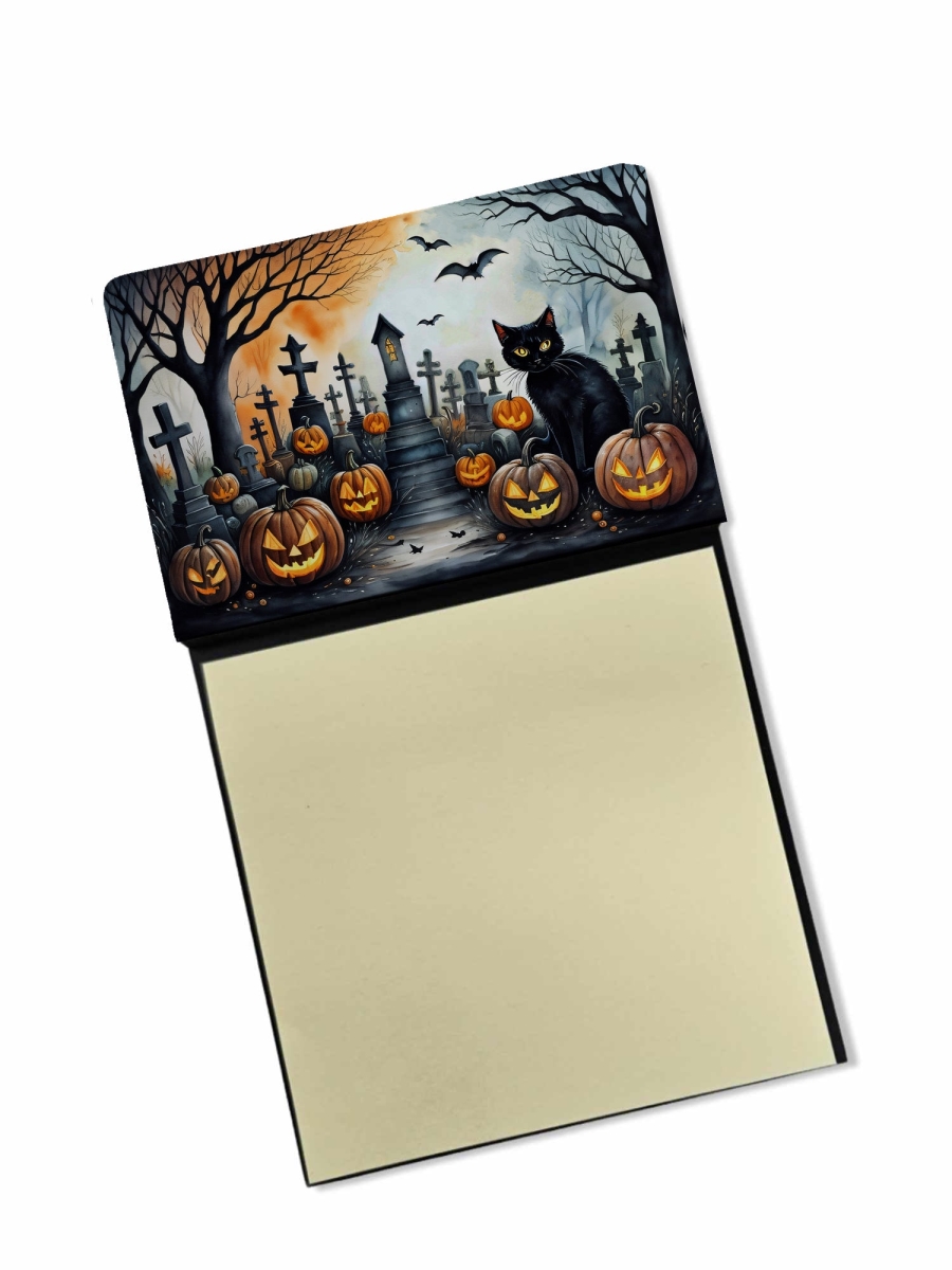 DAC2224SN 5.25 x 3.25 in. Black Cat Spooky Halloween Sticky Note Holder