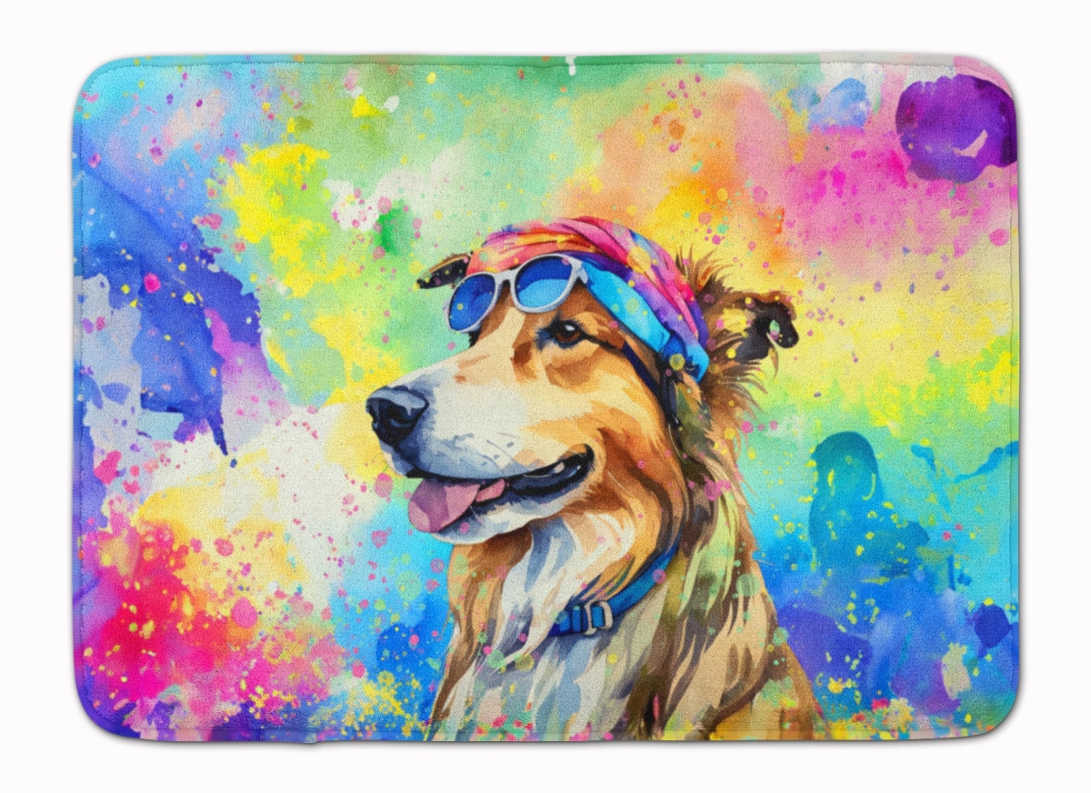 19 x 27 in. Collie Hippie Dawg Memory Foam Kitchen Mat
