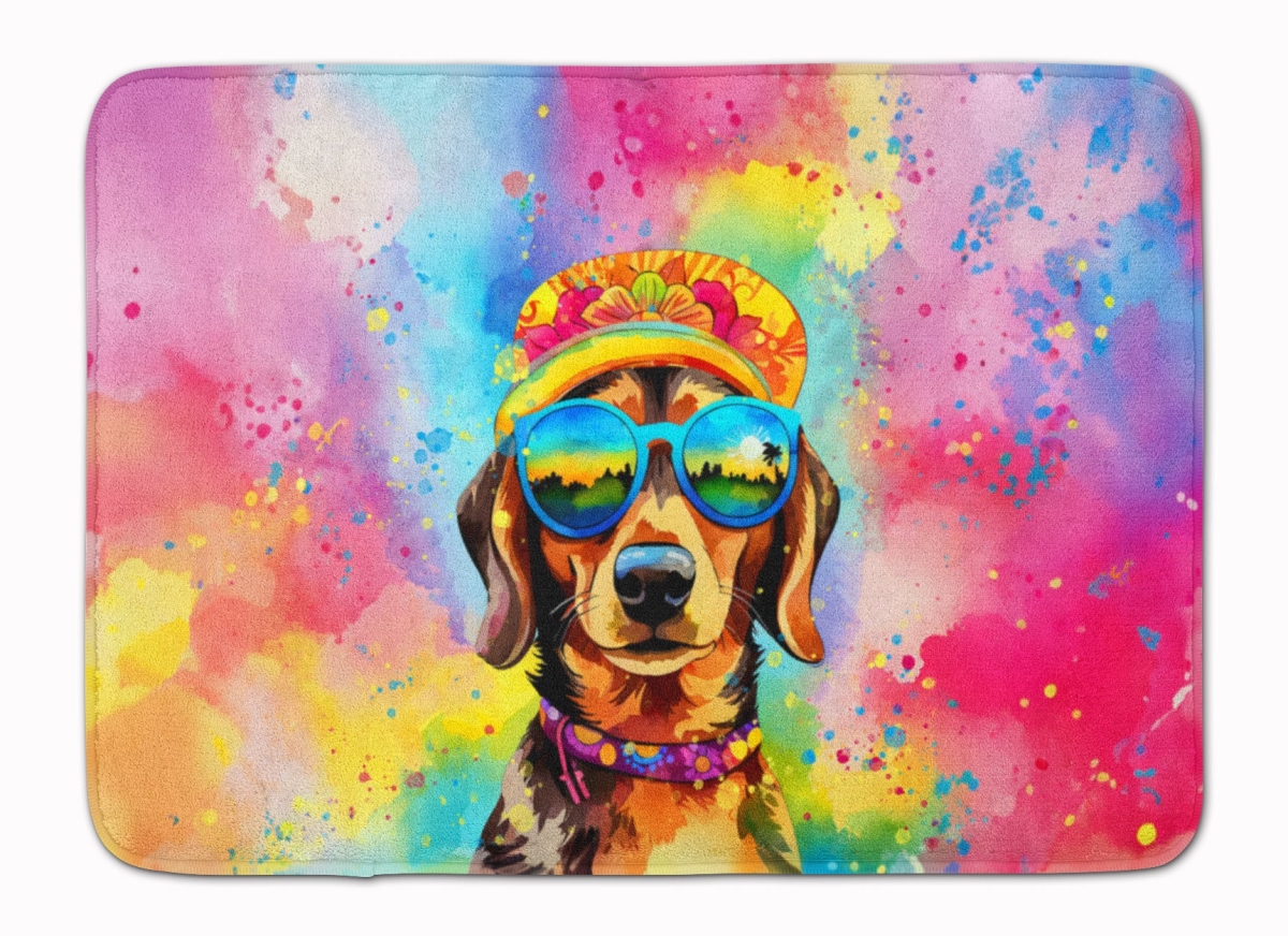 19 x 27 in. Dachshund Hippie Dawg Memory Foam Kitchen Mat