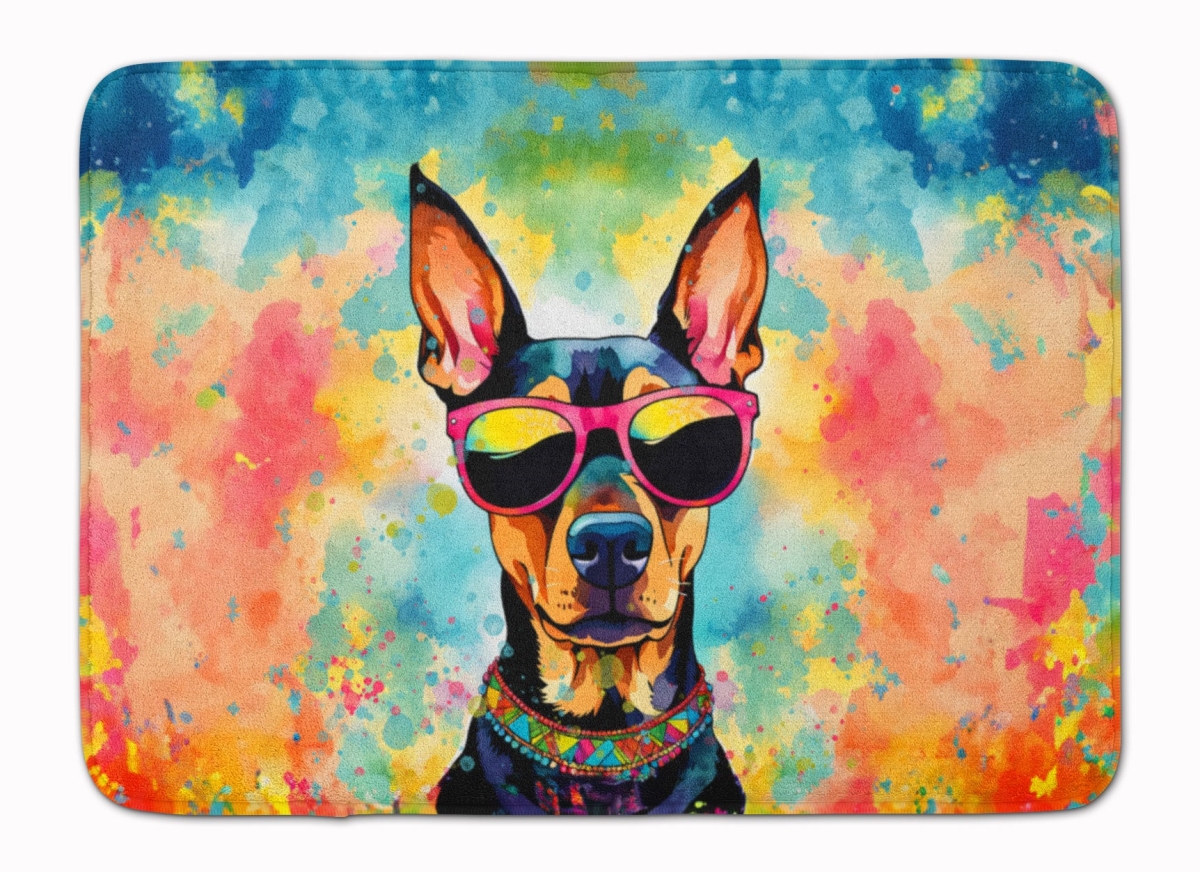 19 x 27 in. Doberman Pinscher Hippie Dawg Memory Foam Kitchen Mat