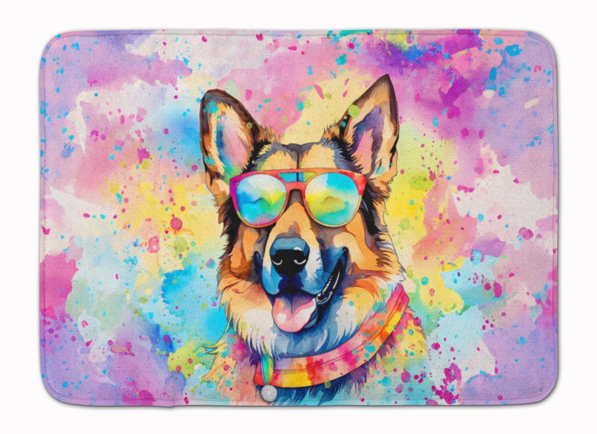 19 x 27 in. German Shepherd Hippie Dawg Memory Foam Kitchen Mat