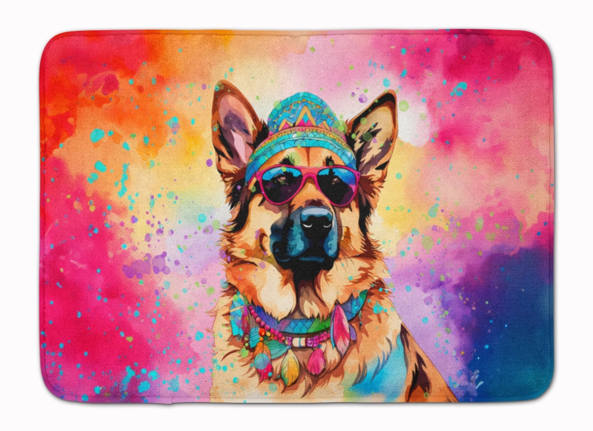 19 x 27 in. German Shepherd Hippie Dawg Memory Foam Kitchen Mat