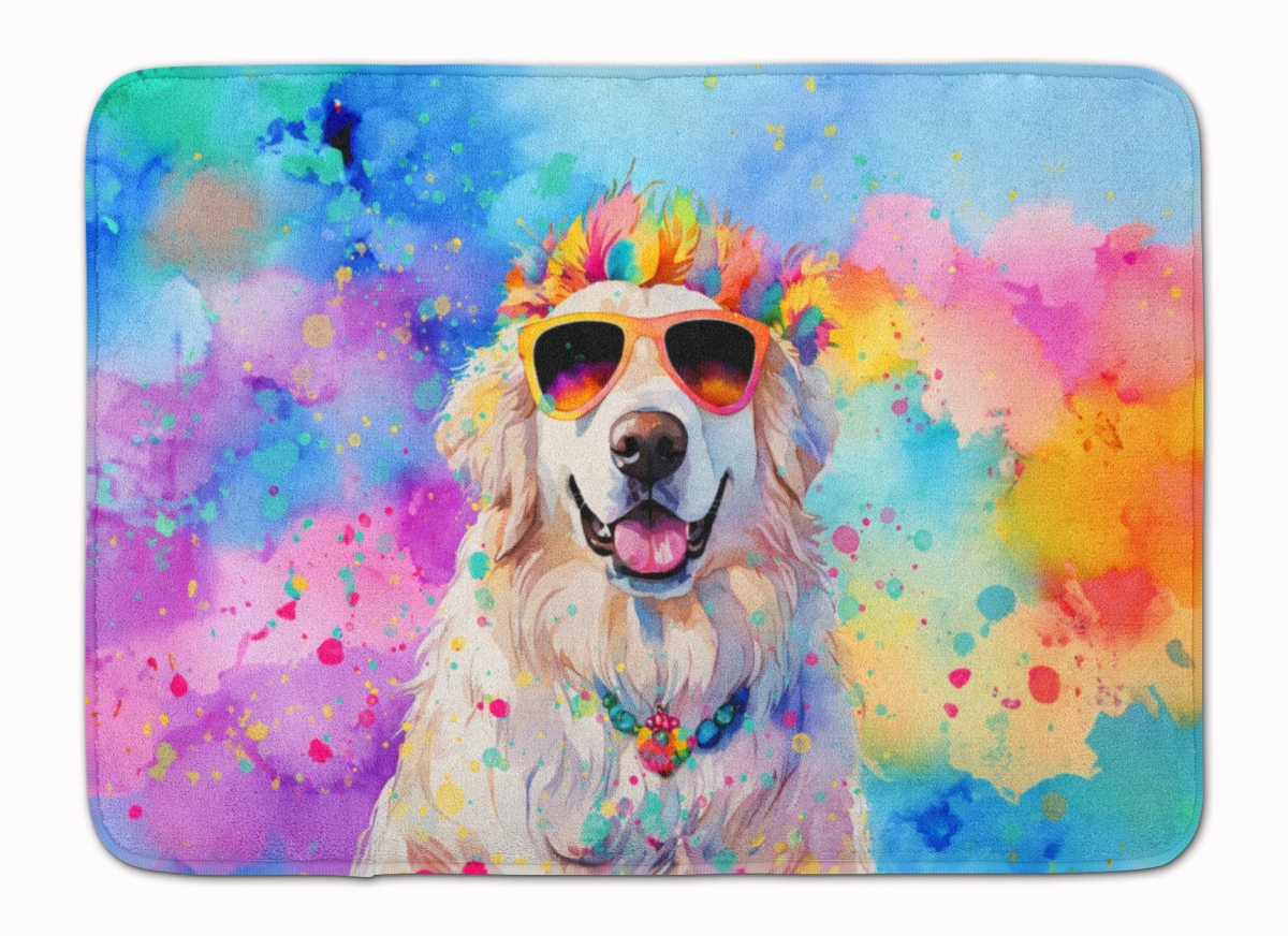19 x 27 in. Great Pyrenees Hippie Dawg Memory Foam Kitchen Mat