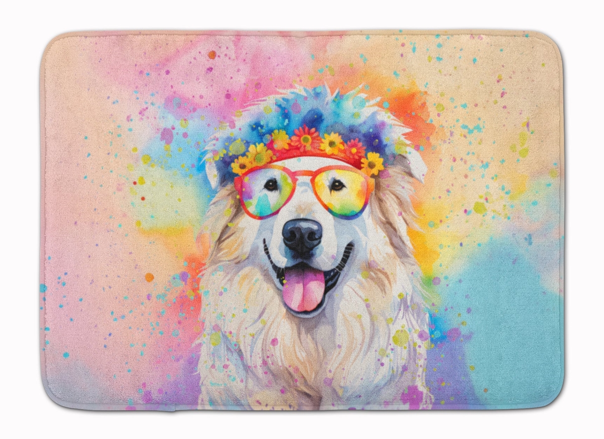 19 x 27 in. Great Pyrenees Hippie Dawg Memory Foam Kitchen Mat