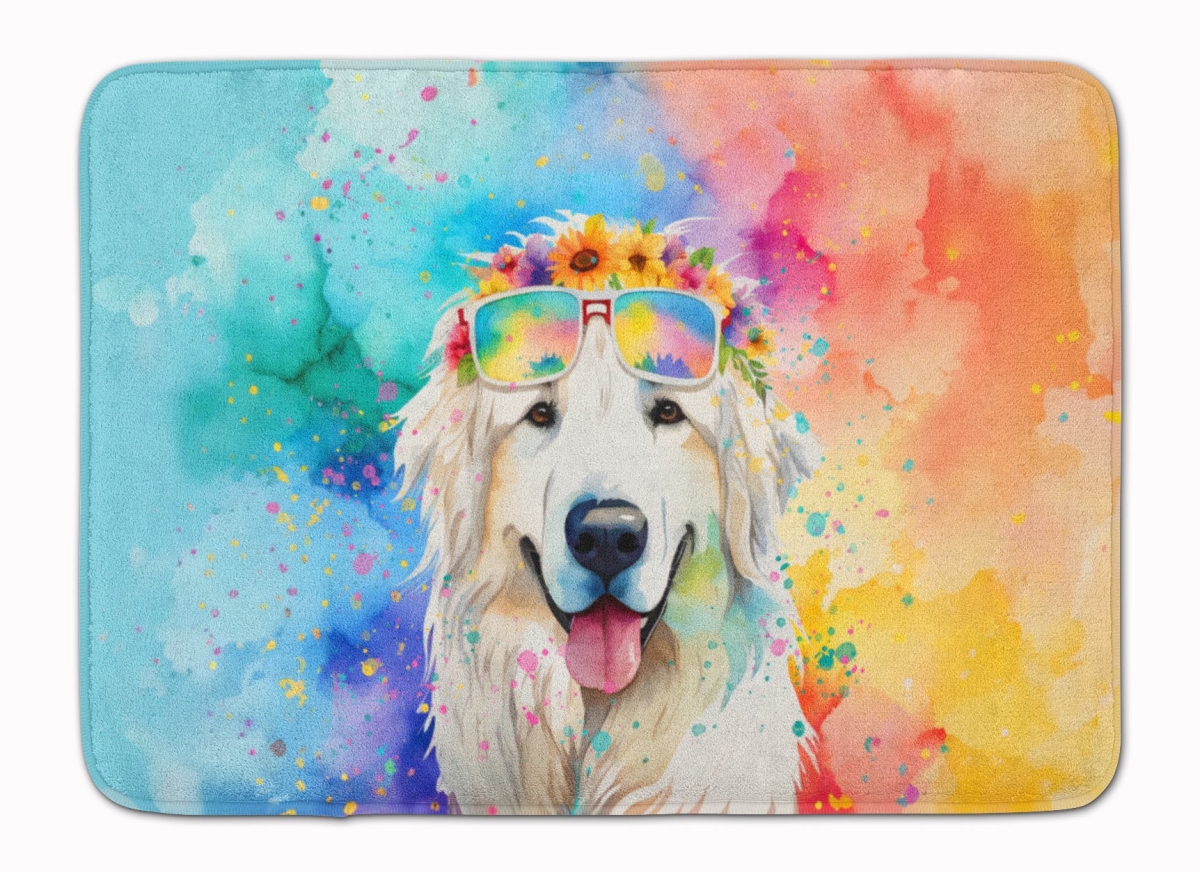 19 x 27 in. Great Pyrenees Hippie Dawg Memory Foam Kitchen Mat