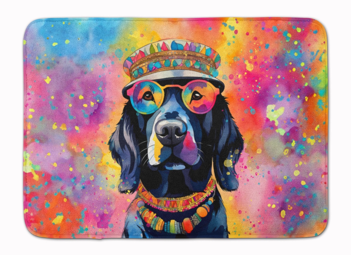 19 x 27 in. Black Labrador Hippie Dawg Memory Foam Kitchen Mat