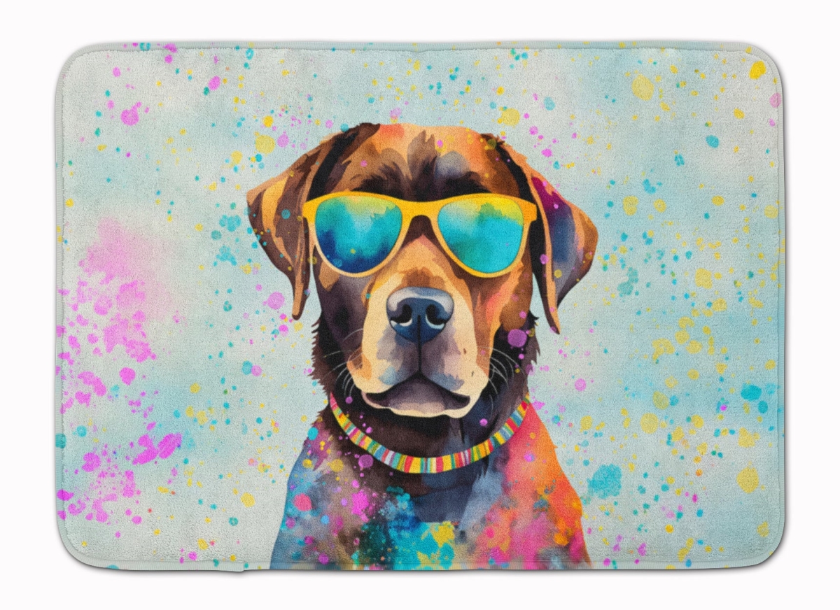 19 x 27 in. Chocolate Labrador Hippie Dawg Memory Foam Kitchen Mat