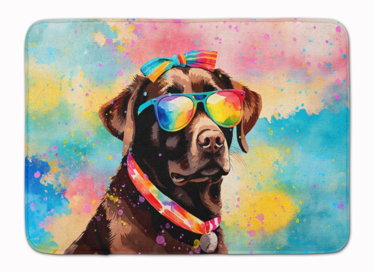 19 x 27 in. Chocolate Labrador Hippie Dawg Memory Foam Kitchen Mat