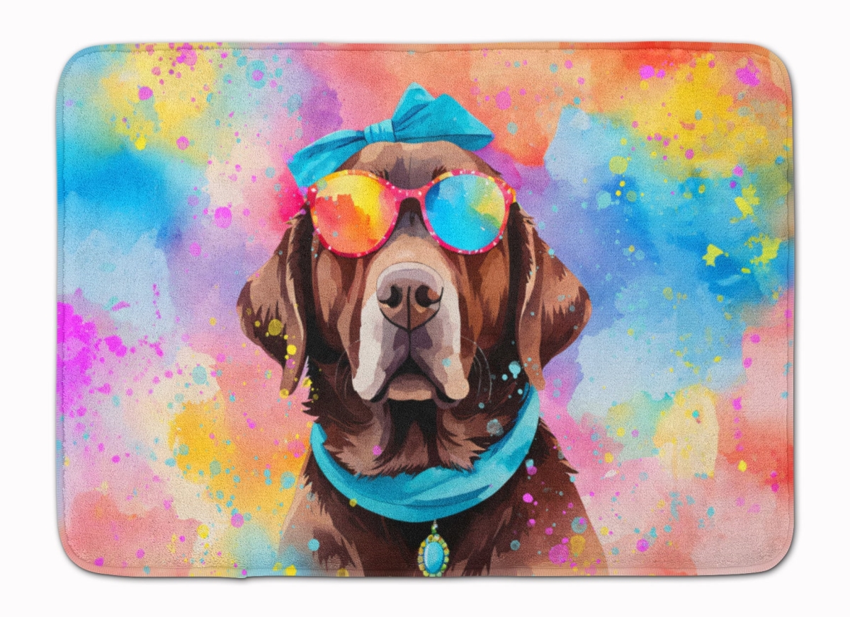 19 x 27 in. Chocolate Labrador Hippie Dawg Memory Foam Kitchen Mat