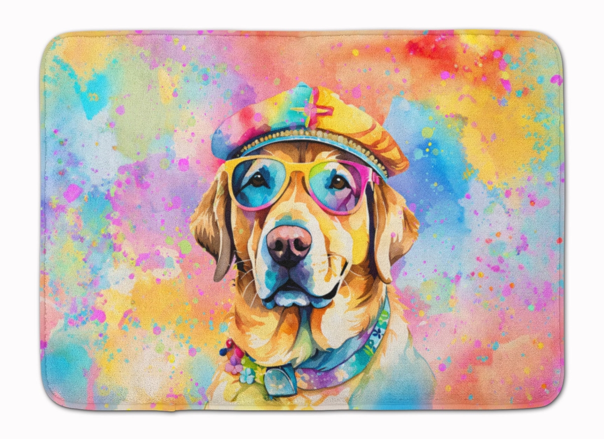 19 x 27 in. Yellow Labrador Hippie Dawg Memory Foam Kitchen Mat
