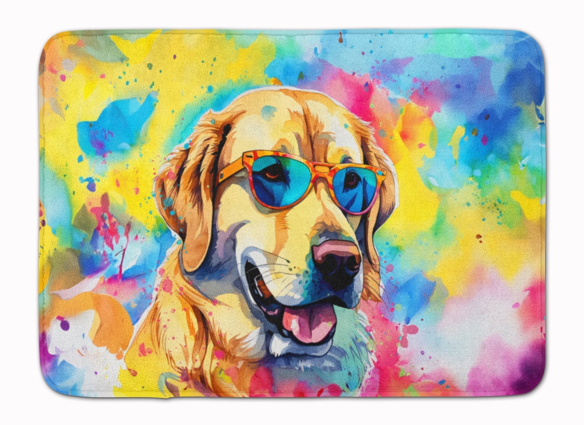 19 x 27 in. Yellow Labrador Hippie Dawg Memory Foam Kitchen Mat