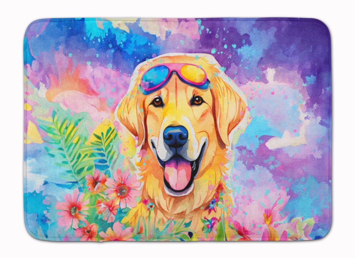 19 x 27 in. Yellow Labrador Hippie Dawg Memory Foam Kitchen Mat