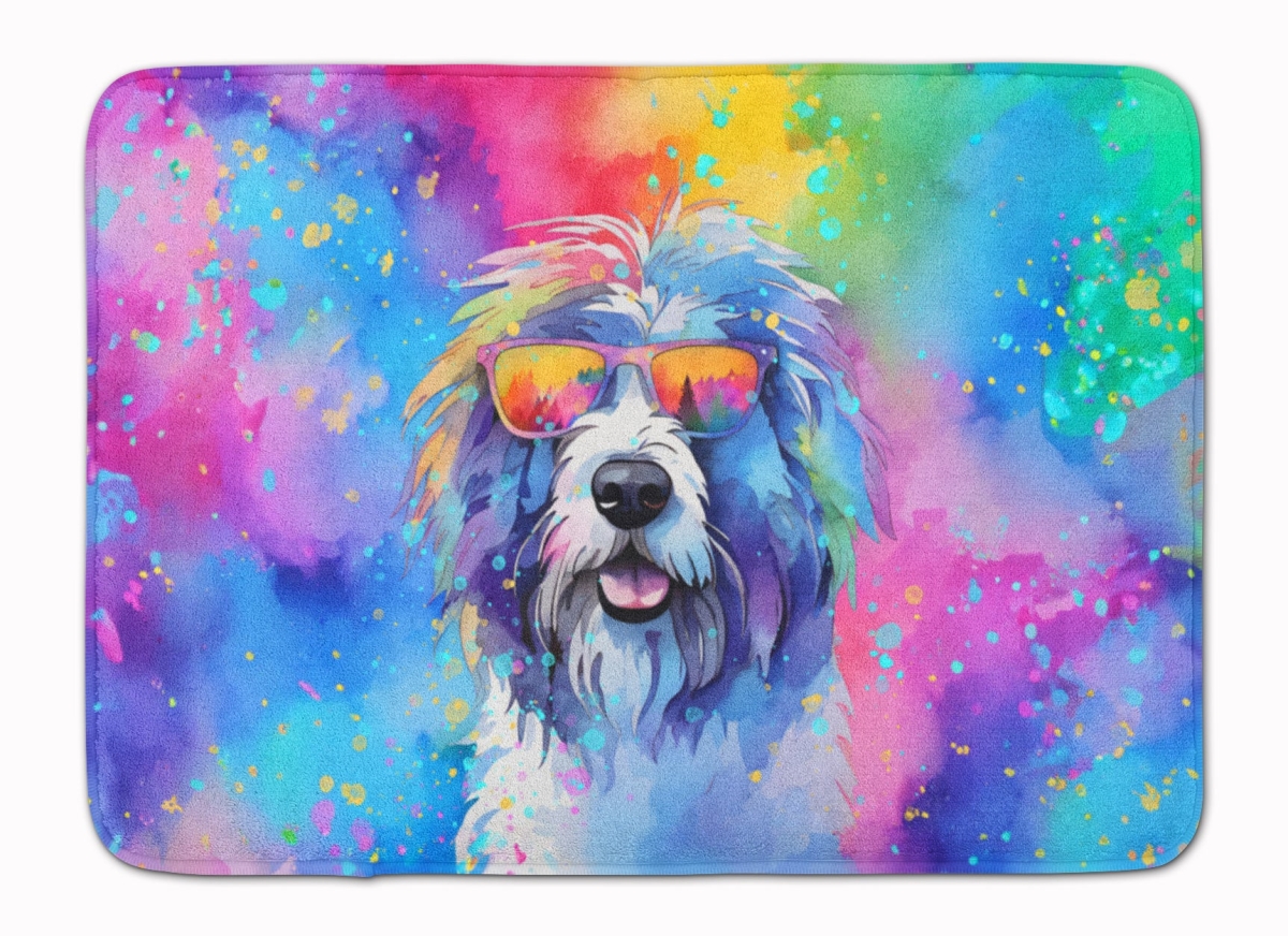 19 x 27 in. Old English Sheepdog Hippie Dawg Memory Foam Kitchen Mat