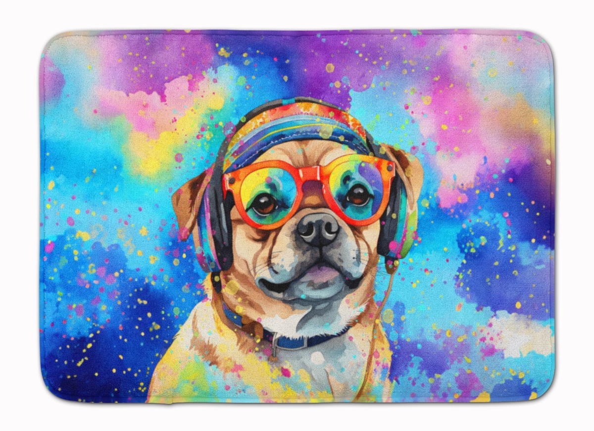 19 x 27 in. Pug Hippie Dawg Memory Foam Kitchen Mat
