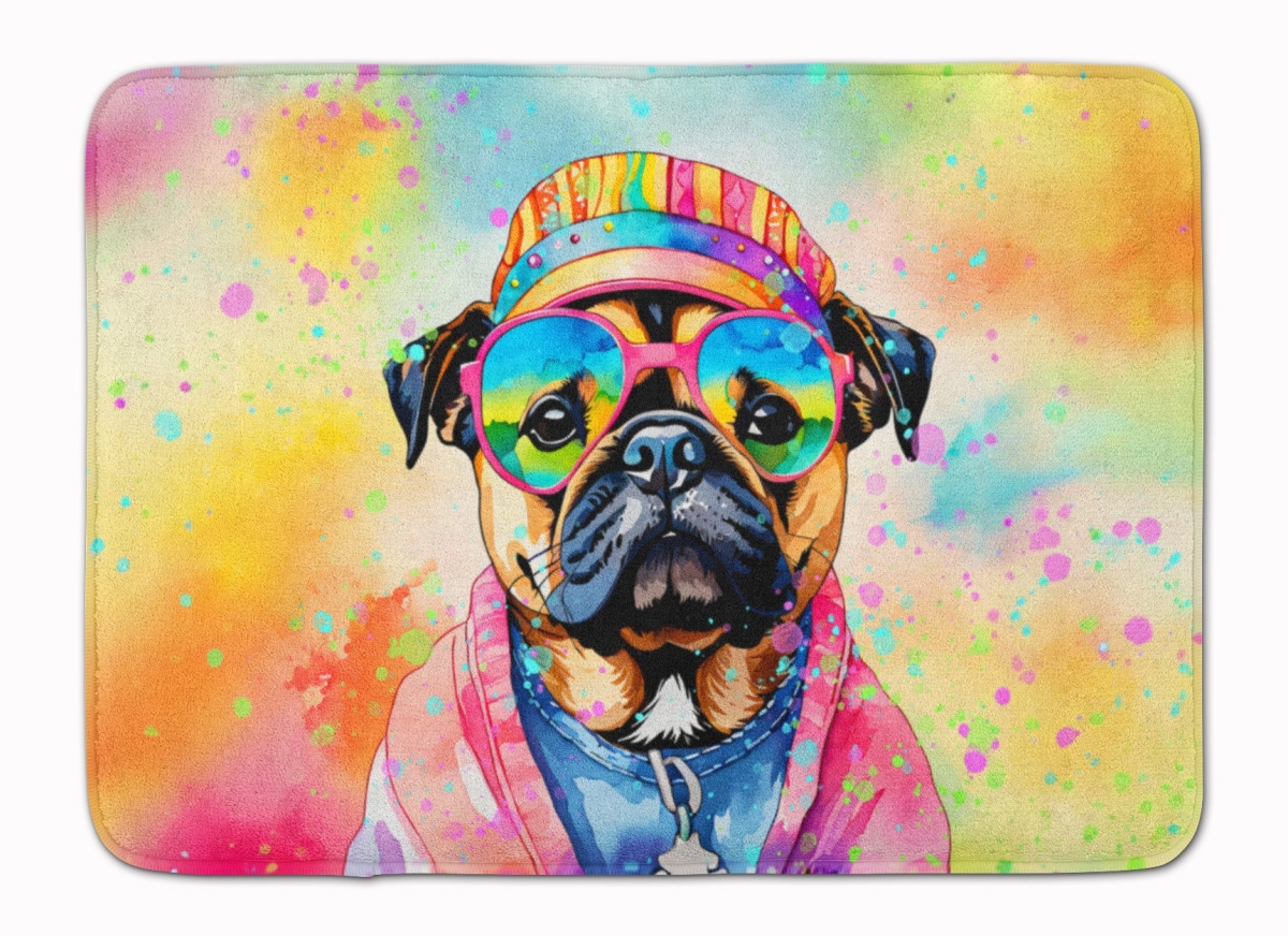 19 x 27 in. Pug Hippie Dawg Memory Foam Kitchen Mat