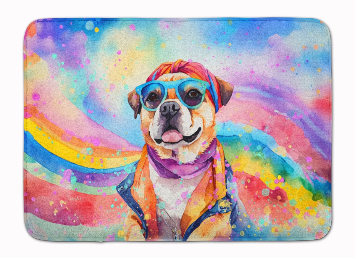 19 x 27 in. Pug Hippie Dawg Memory Foam Kitchen Mat