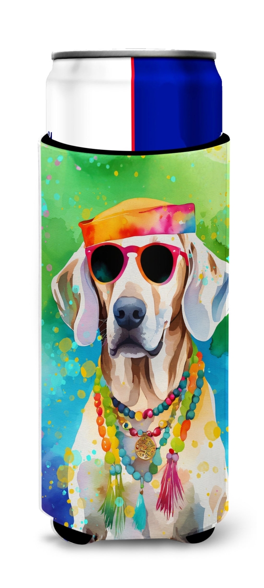 12 oz Weimaraner Hippie Dawg Hugger for Ultra Slim Cans