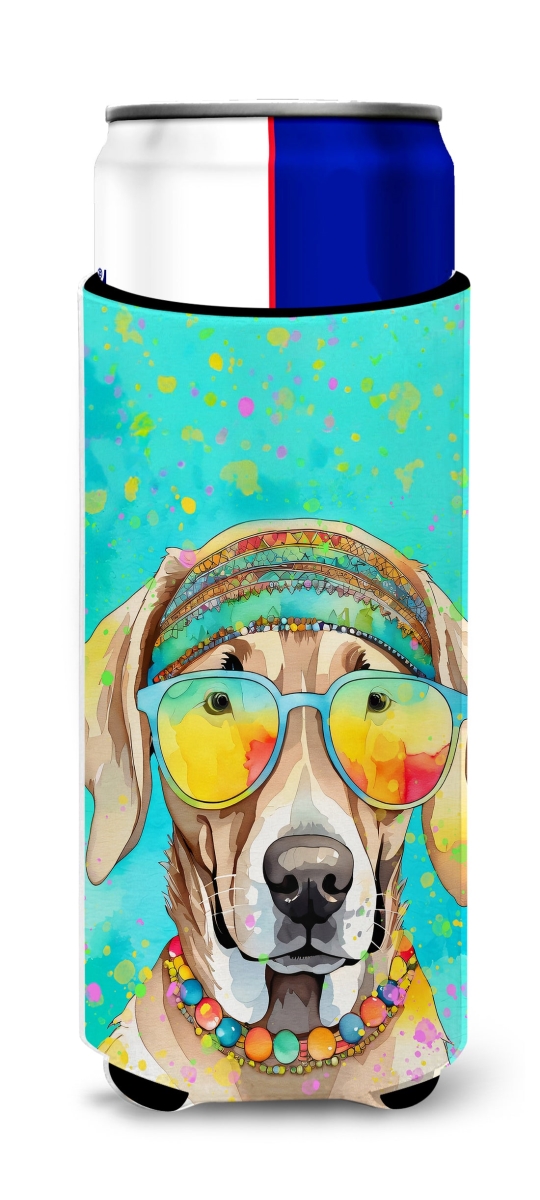 12 oz Weimaraner Hippie Dawg Hugger for Ultra Slim Cans