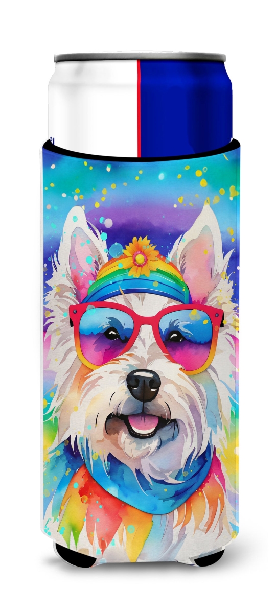 12 oz Westie Hippie Dawg Hugger for Ultra Slim Cans