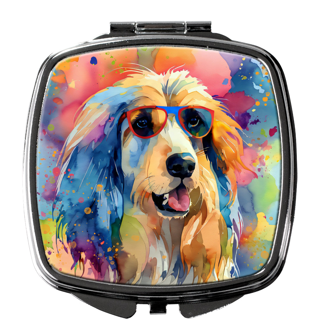 3 x 2.75 in. Afghan Hound Hippie Dawg Compact Mirror