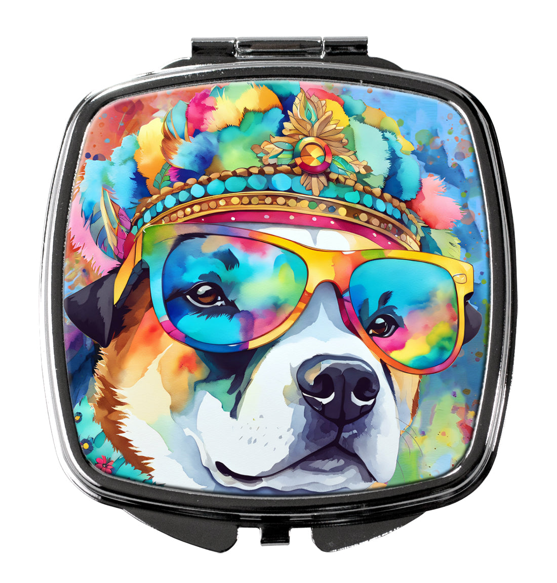 3 x 2.75 in. Akita Hippie Dawg Compact Mirror