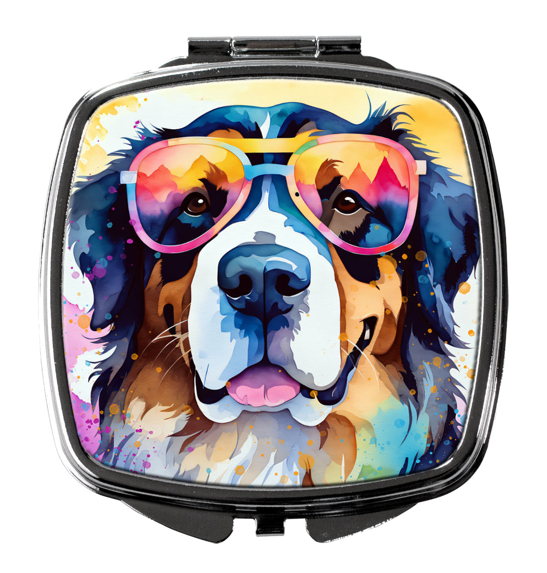 DAC2460SCM 3 x 2.75 in. Bernese Mountain Dog Hippie Dawg Compact Mirror
