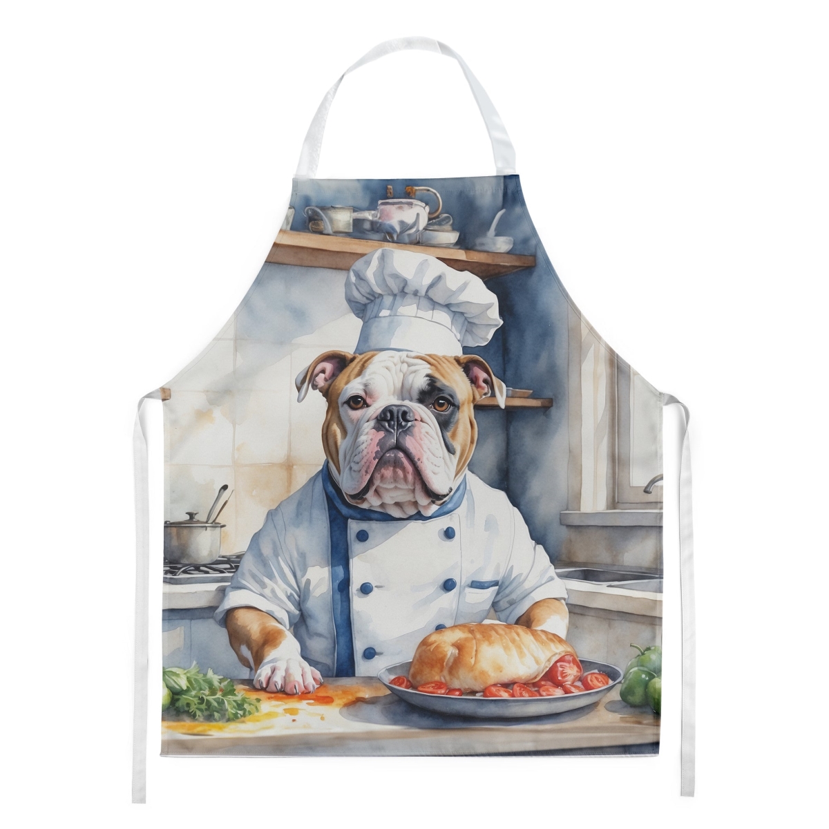 Picture of Carolines Treasures DAC6185APRON 30 x 27 in. American Bulldog The Chef Apron