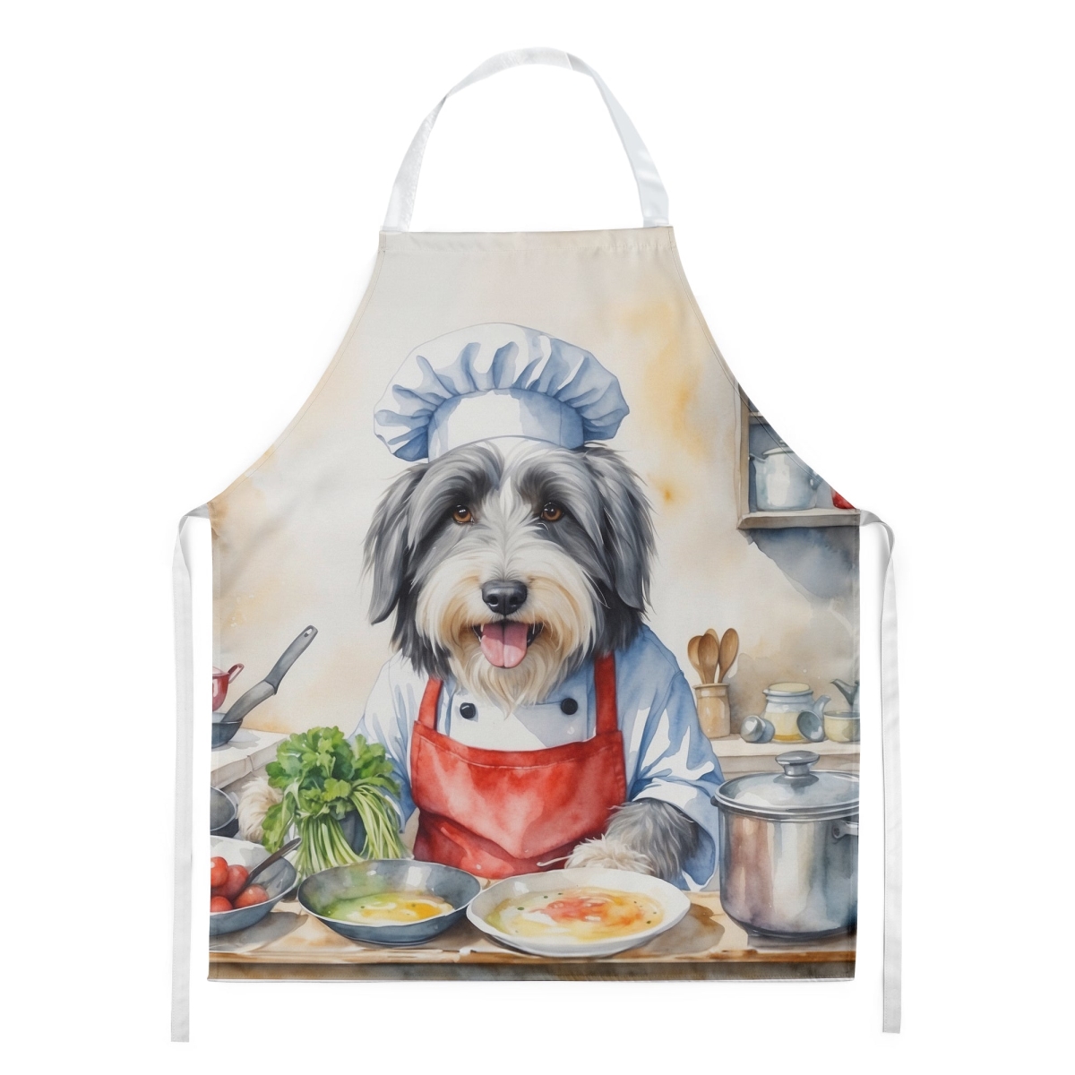 Picture of Carolines Treasures DAC6198APRON 30 x 27 in. Bearded Collie The Chef Apron