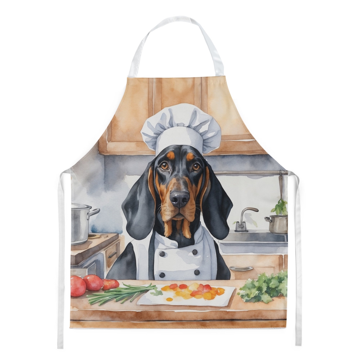 Picture of Carolines Treasures DAC6209APRON 30 x 27 in. Black & Tan Coonhound The Chef Apron