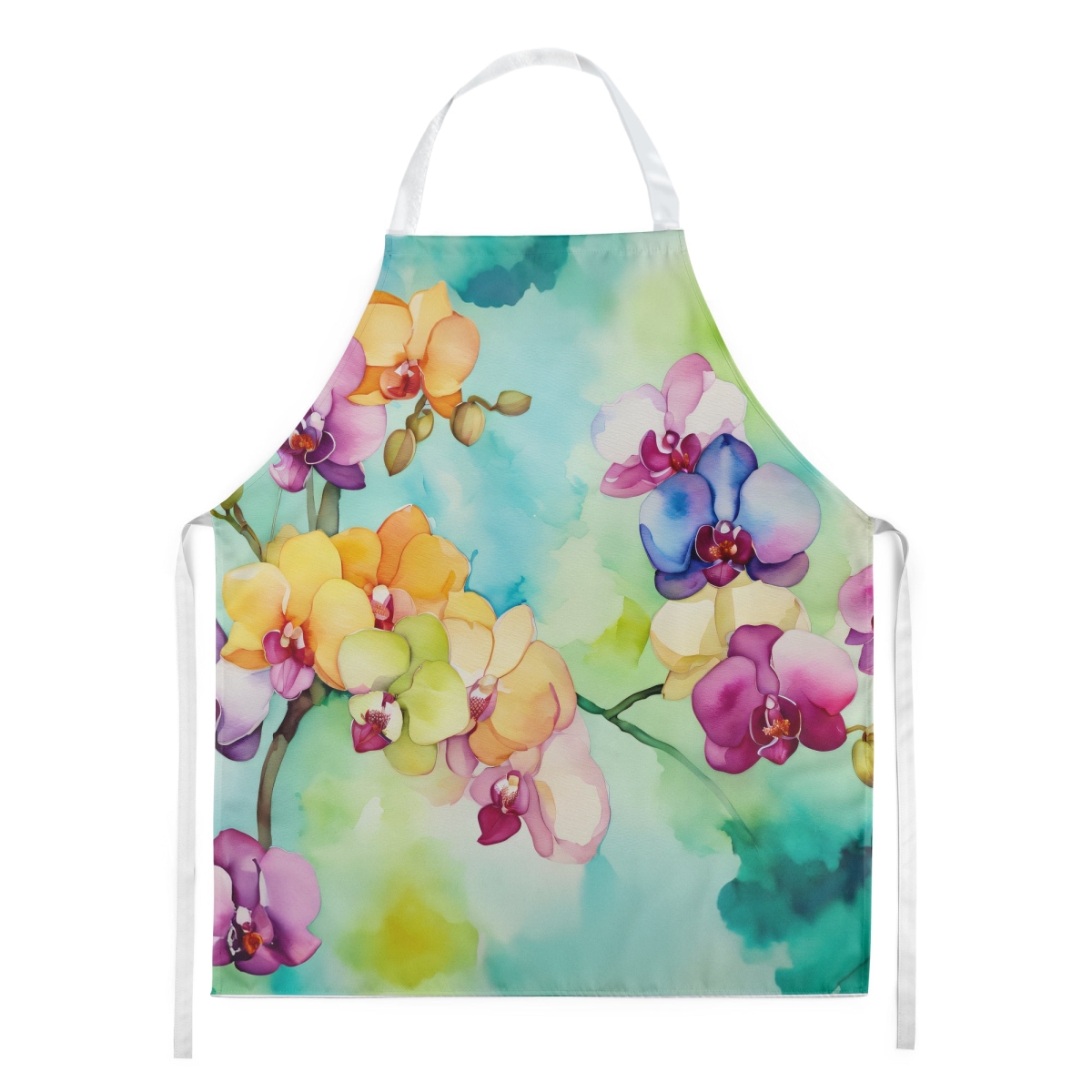 Picture of Carolines Treasures DAC1598APRON 30 x 27 in. Orchids in Watercolor Apron