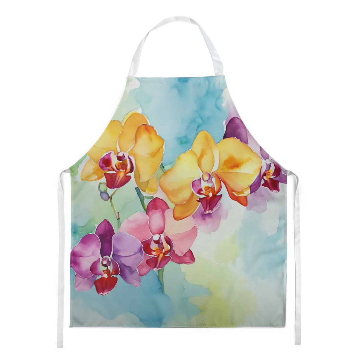 Picture of Carolines Treasures DAC1599APRON 30 x 27 in. Orchids in Watercolor Apron