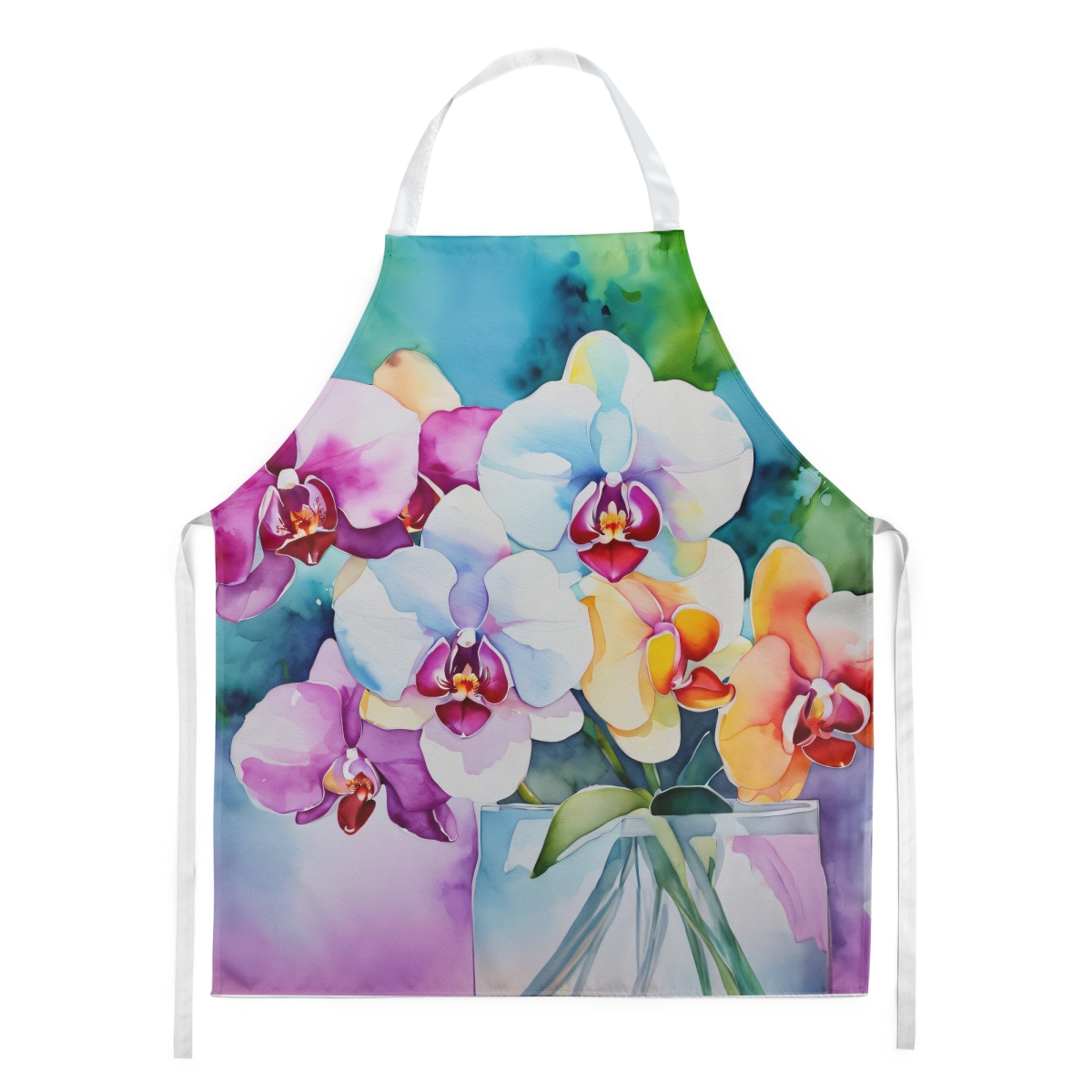 Picture of Carolines Treasures DAC1600APRON 30 x 27 in. Orchids in Watercolor Apron