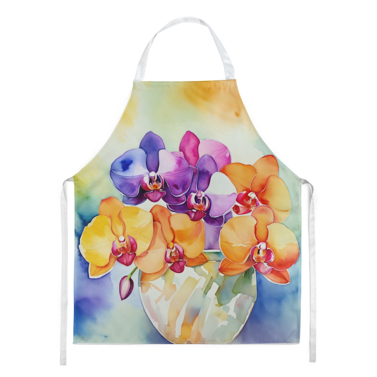 Picture of Carolines Treasures DAC1601APRON 30 x 27 in. Orchids in Watercolor Apron
