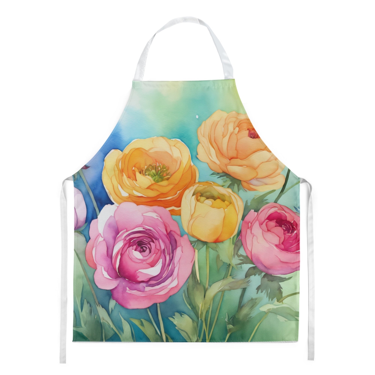 Picture of Carolines Treasures DAC1603APRON 30 x 27 in. Ranunculus in Watercolor Apron