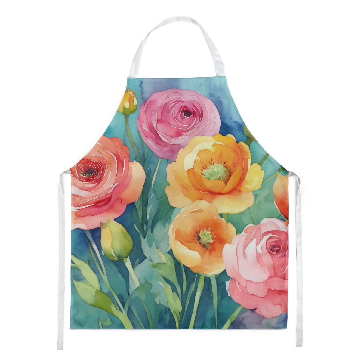 Picture of Carolines Treasures DAC1604APRON 30 x 27 in. Ranunculus in Watercolor Apron