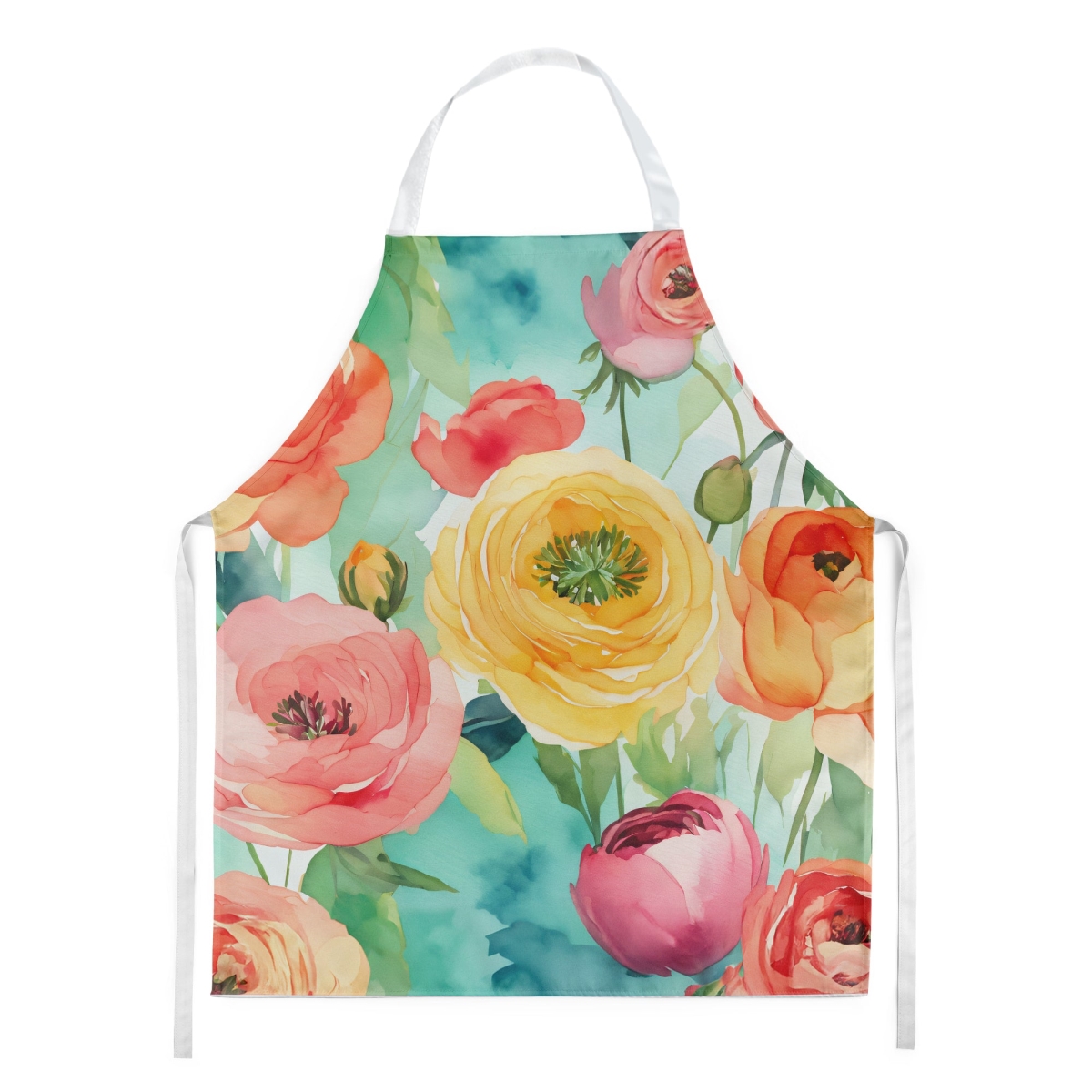 Picture of Carolines Treasures DAC1605APRON 30 x 27 in. Ranunculus in Watercolor Apron