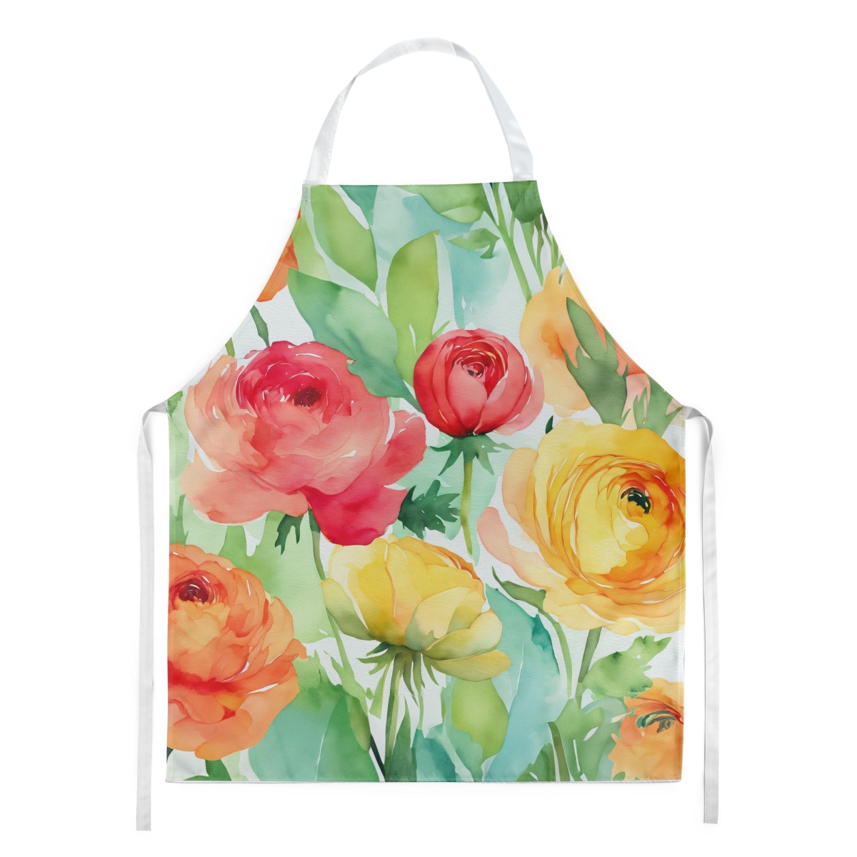 Picture of Carolines Treasures DAC1606APRON 30 x 27 in. Ranunculus in Watercolor Apron