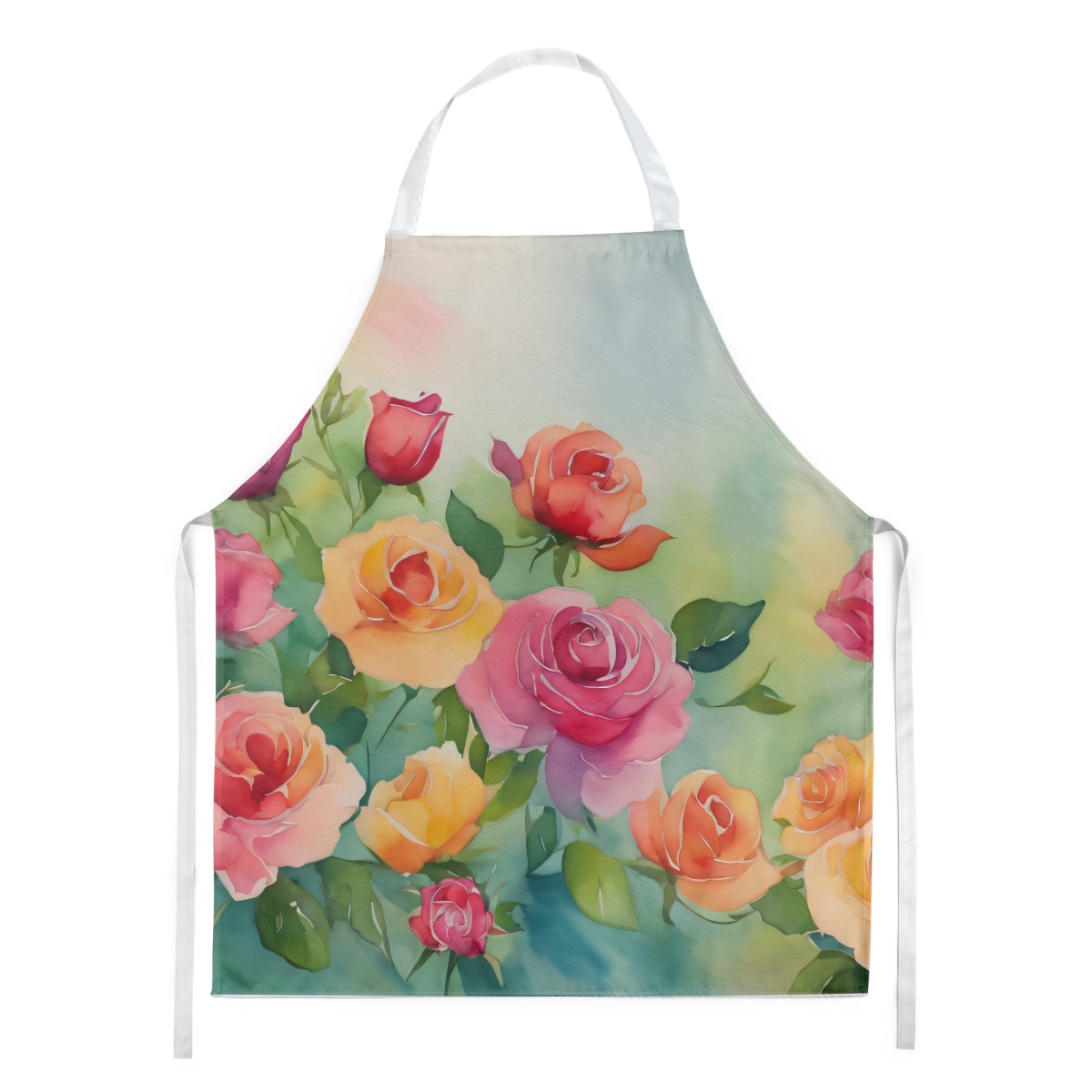 Picture of Carolines Treasures DAC1607APRON 30 x 27 in. Roses in Watercolor Apron