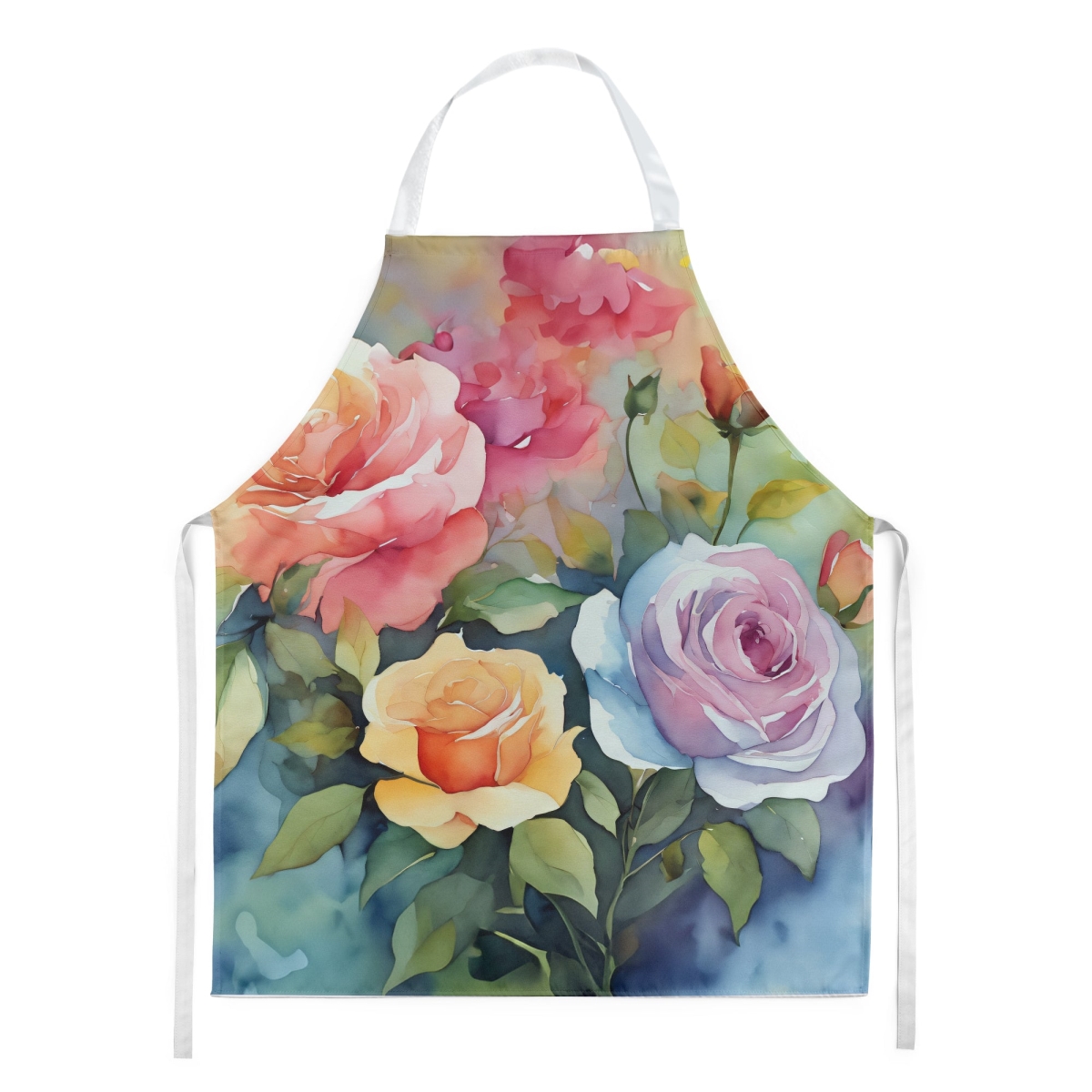 Picture of Carolines Treasures DAC1608APRON 30 x 27 in. Roses in Watercolor Apron