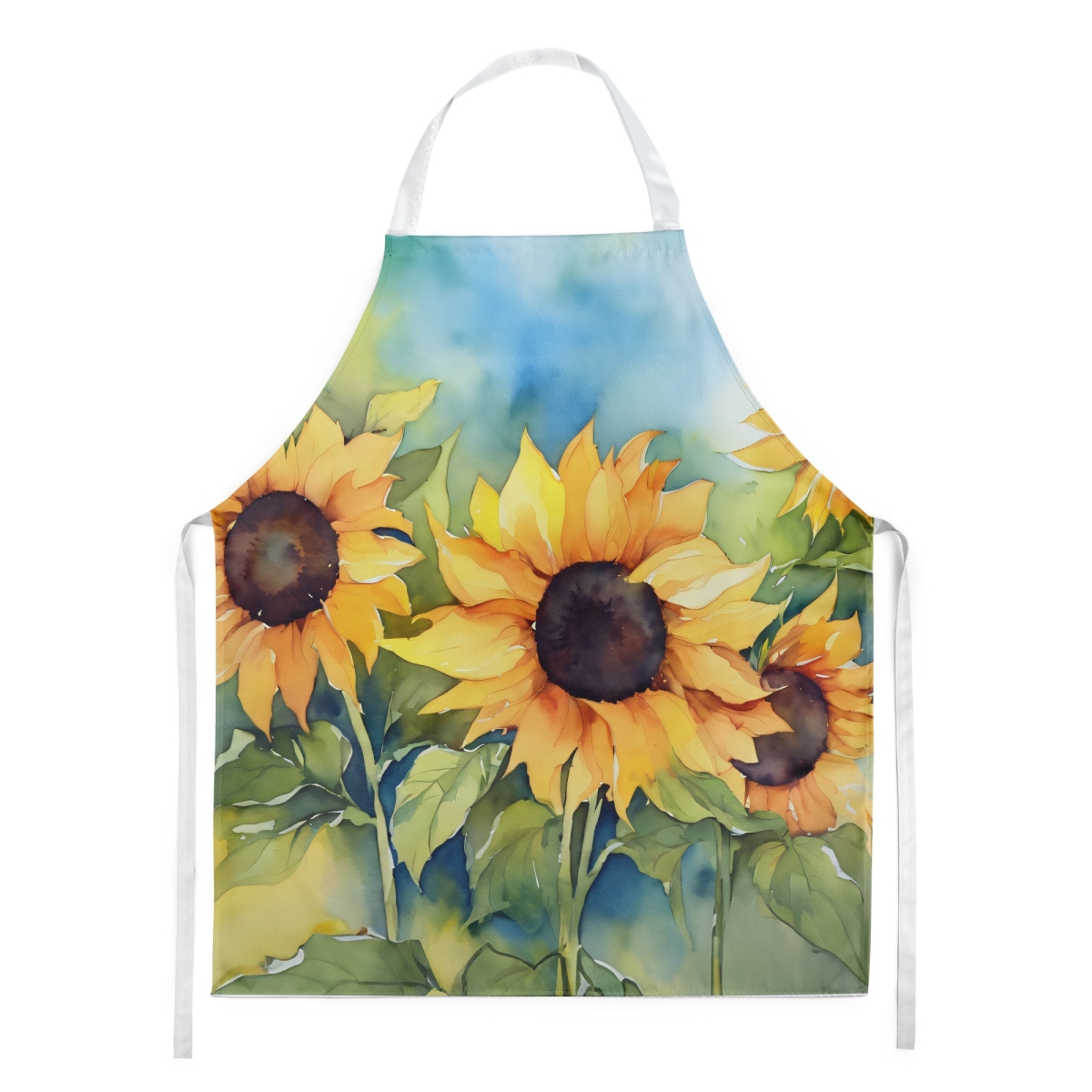 Picture of Carolines Treasures DAC1611APRON 30 x 27 in. Sunflowers in Watercolor Apron