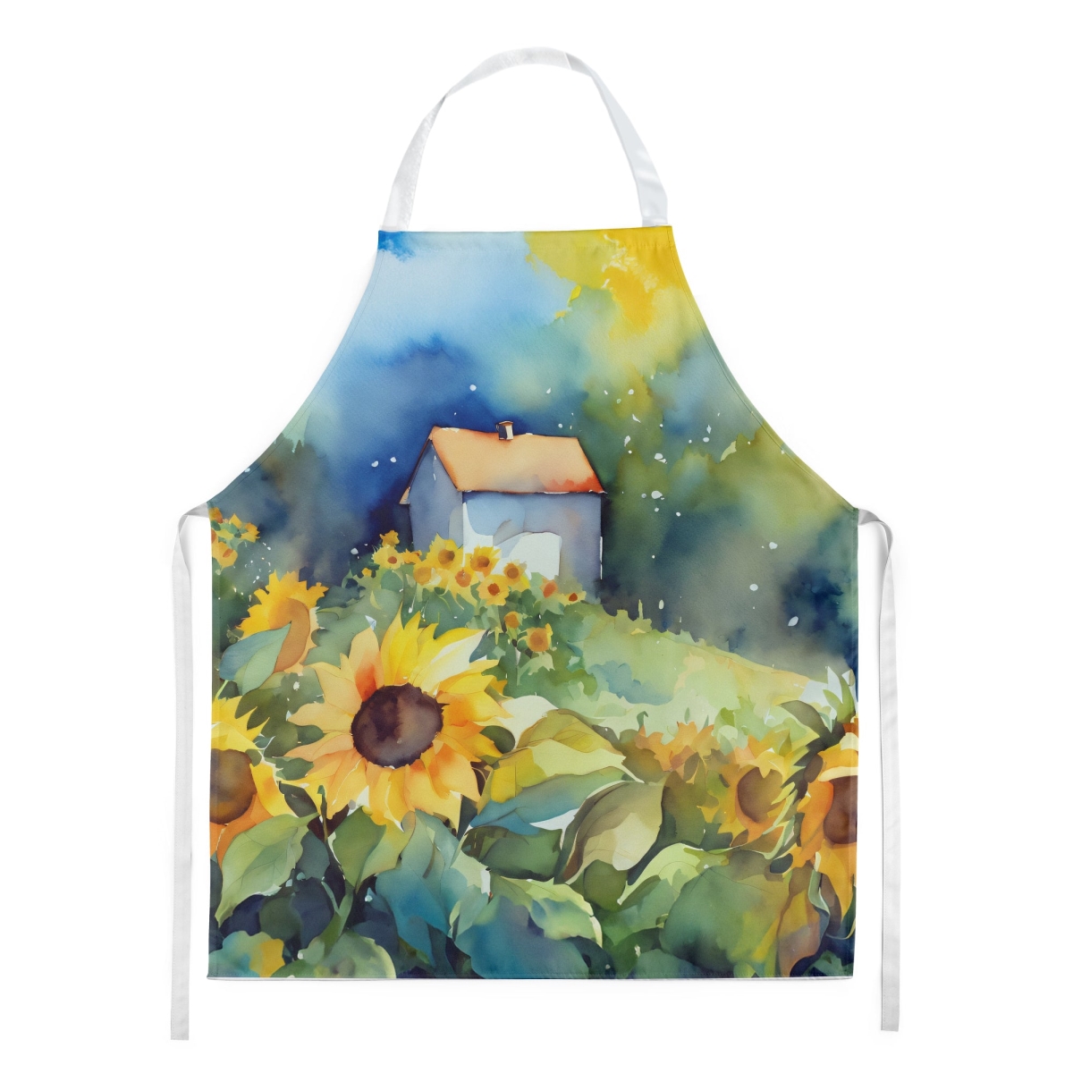 Picture of Carolines Treasures DAC1616APRON 30 x 27 in. Sunflowers in Watercolor Apron