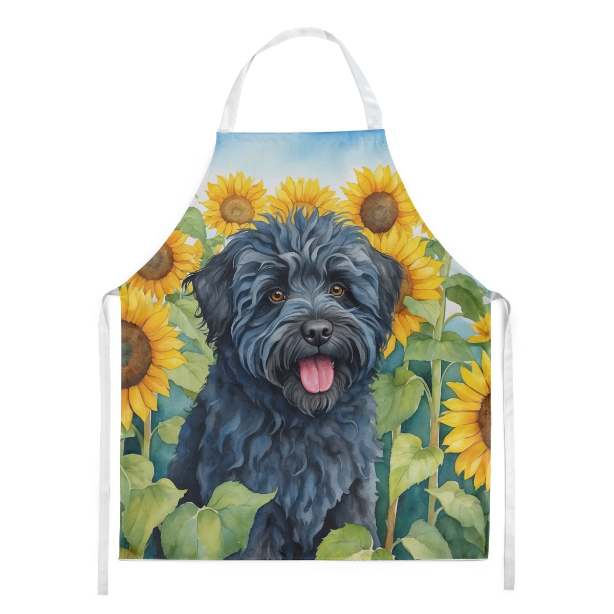 Picture of Carolines Treasures DAC6146APRON 30 x 27 in. Puli in Sunflowers Apron