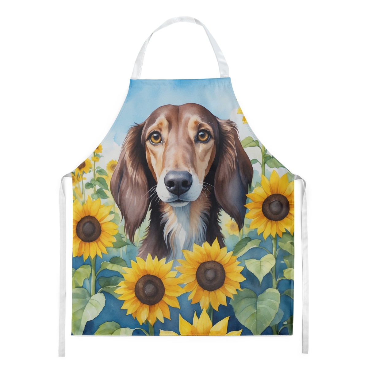 Picture of Carolines Treasures DAC6152APRON 30 x 27 in. Saluki in Sunflowers Apron