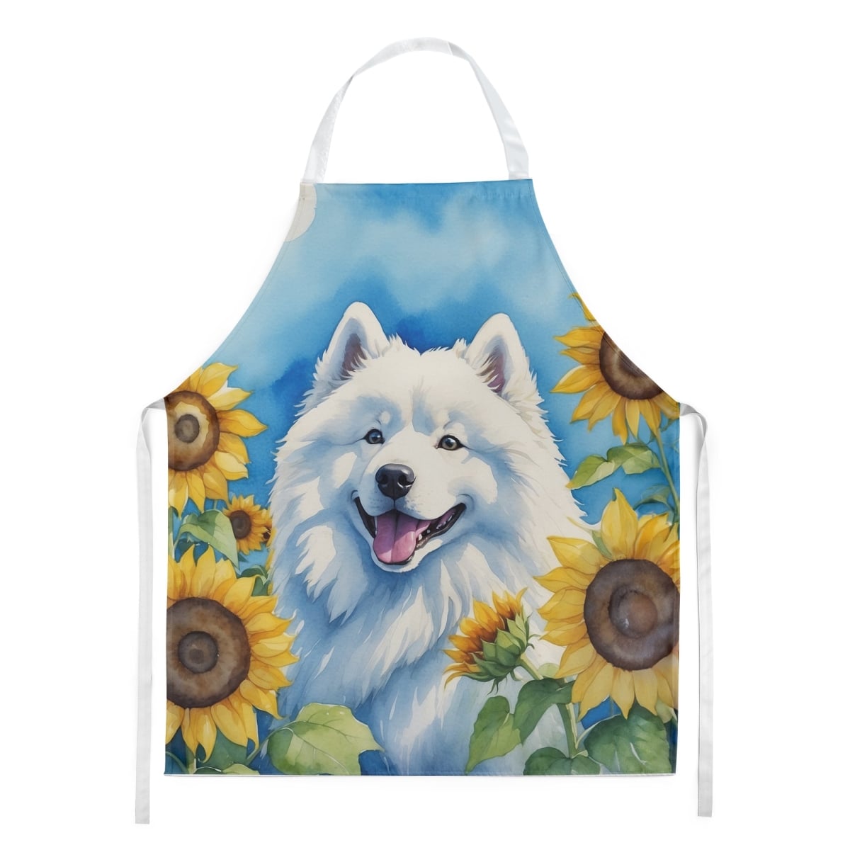 Picture of Carolines Treasures DAC6153APRON 30 x 27 in. Samoyed in Sunflowers Apron